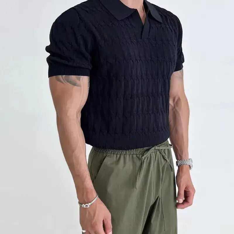 Men's Textured Polo Shirt