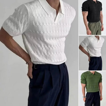 Men's Textured Polo Shirt